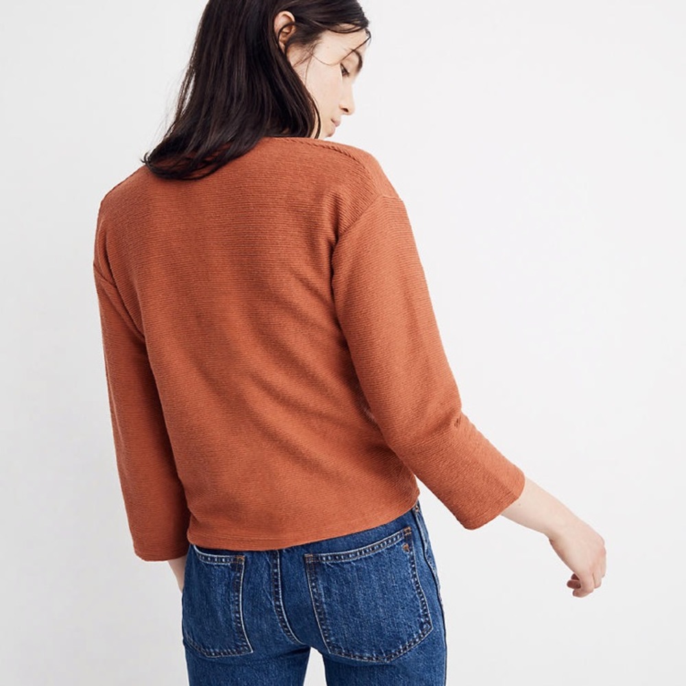 MADEWELL Texture & Thread Long Sleeve Tie-Front - Picture 6 of 8